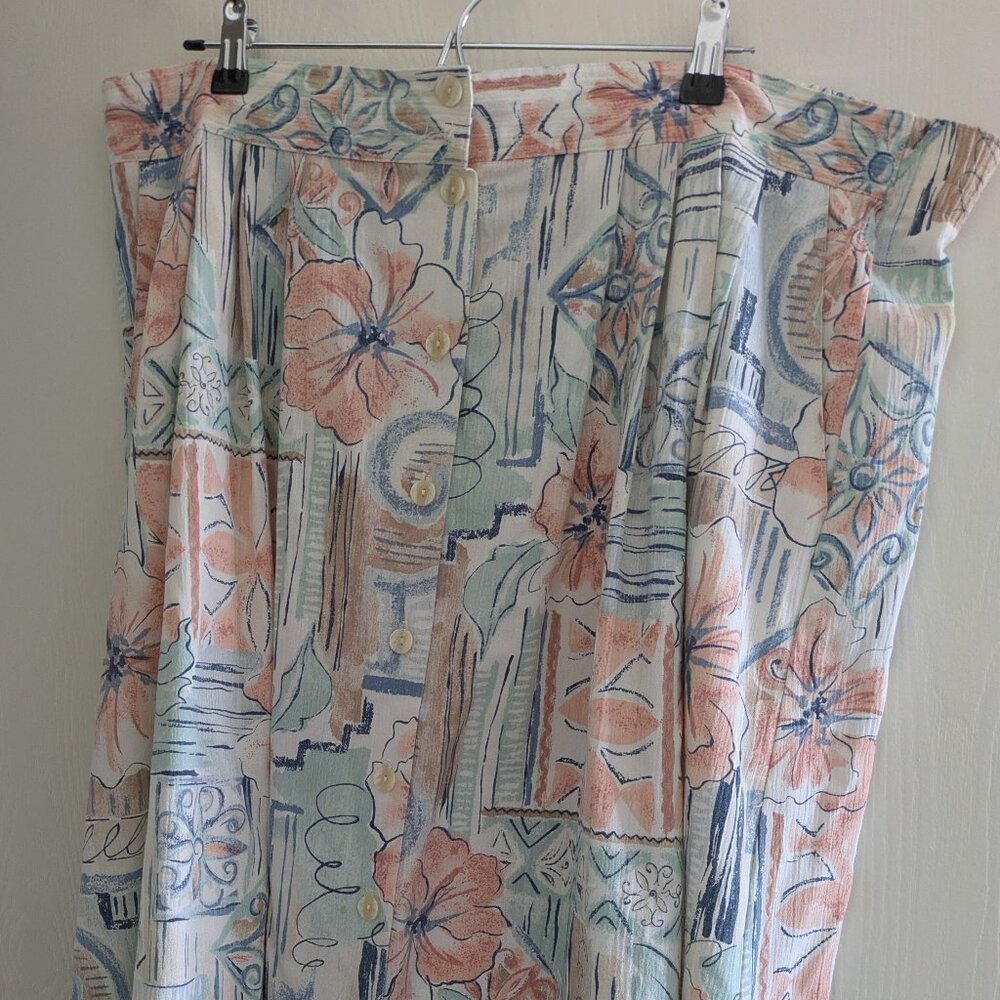 Wentworth Gallery Vintage Geometric Floral Print Skirt Size 22 WITH POCKETS